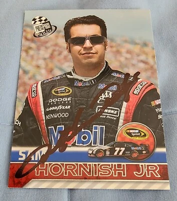 SAM HORNISH JR **AUTOGRAPHED** 2010 #77 MOBIL 1 PRESS PASS CARD - Image 1 of 2