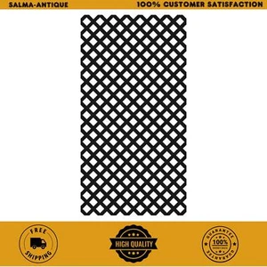 Veranda Garden Vinyl Lattice 4 ft x 8 ft Black Resists Discoloration Scratches - Picture 1 of 8