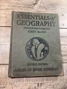 1931 Antique Geography Educational Book Illustrated "Essentials of Geography"