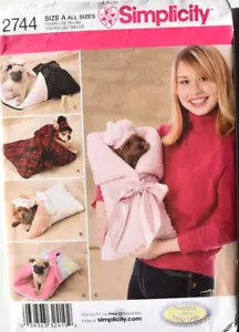 SIMPLICITY CRAFT PATTERN 2744 PET BED CARRIER 3 SIZES BERET BONNET UNCUT FF - Picture 1 of 2