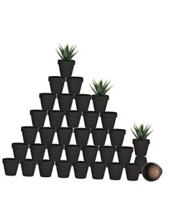 36 Pcs Tiny Terracotta Pots - 2 inch Small Mini Clay Pots with Drainage Black - Picture 1 of 7