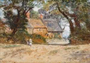 Fredrick McCubbin Cottage & Children Best Canvas Prints - Framed Ready to Hang - Picture 1 of 2