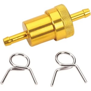 Emgo Anodized Aluminum Motorcycle Reusable Fuel Filter Gold 5/16" - Picture 1 of 1
