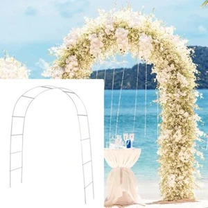 2 Pack 7.9FT White Metal Garden Arch For Wedding Bridal Party Prom Flower Decor - Picture 1 of 11