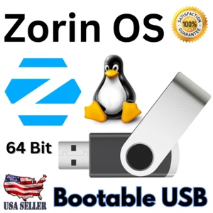 Zorin OS 17.3 CORE USB 64 Bit Drive | Latest Version Linux Bootable Live/Install - Picture 1 of 8