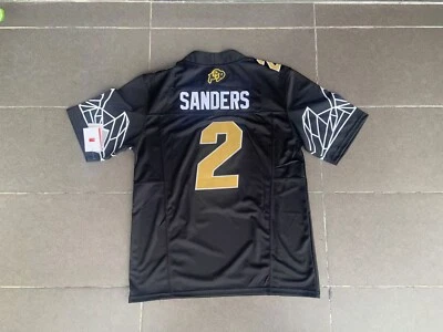 Shedeur Sanders Colorado Buffaloes Black Jersey 2024 FUSE Stitched 2 NWT - Image 1 of 3