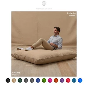 Large Beanbag Floor Cushion Indoor Outdoor Use 4 sizes 10 Colours - Picture 1 of 90