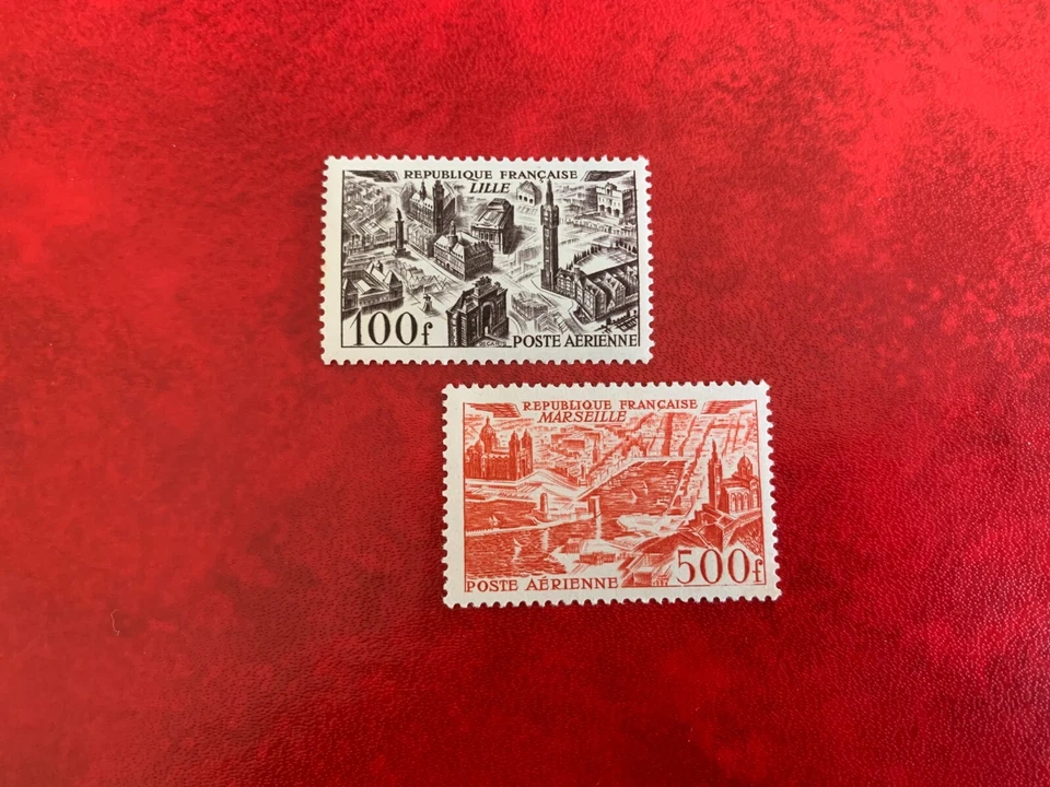 FRANCE 1949 MNG AIRMAIL LILLE & MARSEILLE - Image 1 of 1