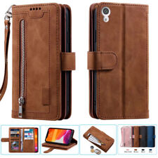 Sony Xperia Z6 Wallet Case,Leather Zipper Magnetic Flip Card Case For Xperia XA1