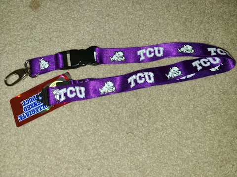 NCAA TCU Horned Frogs Purple Breakaway Lanyard Keychain NWT Free Ship Cover