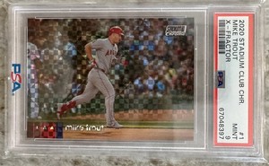 MIKE TROUT 2020 Stadium Club Chrome X-Fractor SP PSA Mint 9 #1