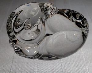 STEUBEN Glass RAM Hand Cooler Rare Crystal Animal Ornament Paperweight No Box - Picture 1 of 4