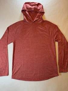 J. Crew Performance Men MED Orange Red Rust Hooded Pullover Long Sleeve Shirt - Picture 1 of 7