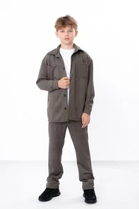 Boys’ Clothing Set – Suede Shirt with Pockets & Elastic Waist Pants,, Demi-se... - Picture 1 of 8