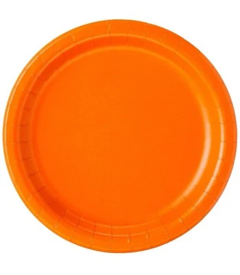 Orange 7 Inch Paper Plates 24 Per Pack Tableware Decorations & Party Supplies - Image 1 of 4