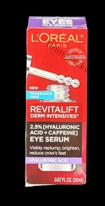 NEW L’Oréal Revitalift Derm Intensives Eye Serum 2.5% Hyaluronic Acid + Caffeine - Picture 1 of 5