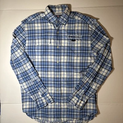Vineyard Vines Men’s Harbor Fishing Shirt S Blue Plaid Seersucker Cooling — 第 1/4 张图片