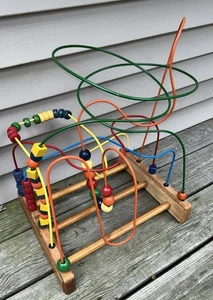 VTG Anatex Rollercoaster Bead Maze Wood Kids Large Educational Activity - Picture 1 of 11