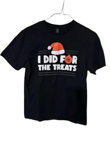 Christmas T-shirt Women’s Medium “I did for the treats” Gildan Softstyle  - Picture 1 of 3