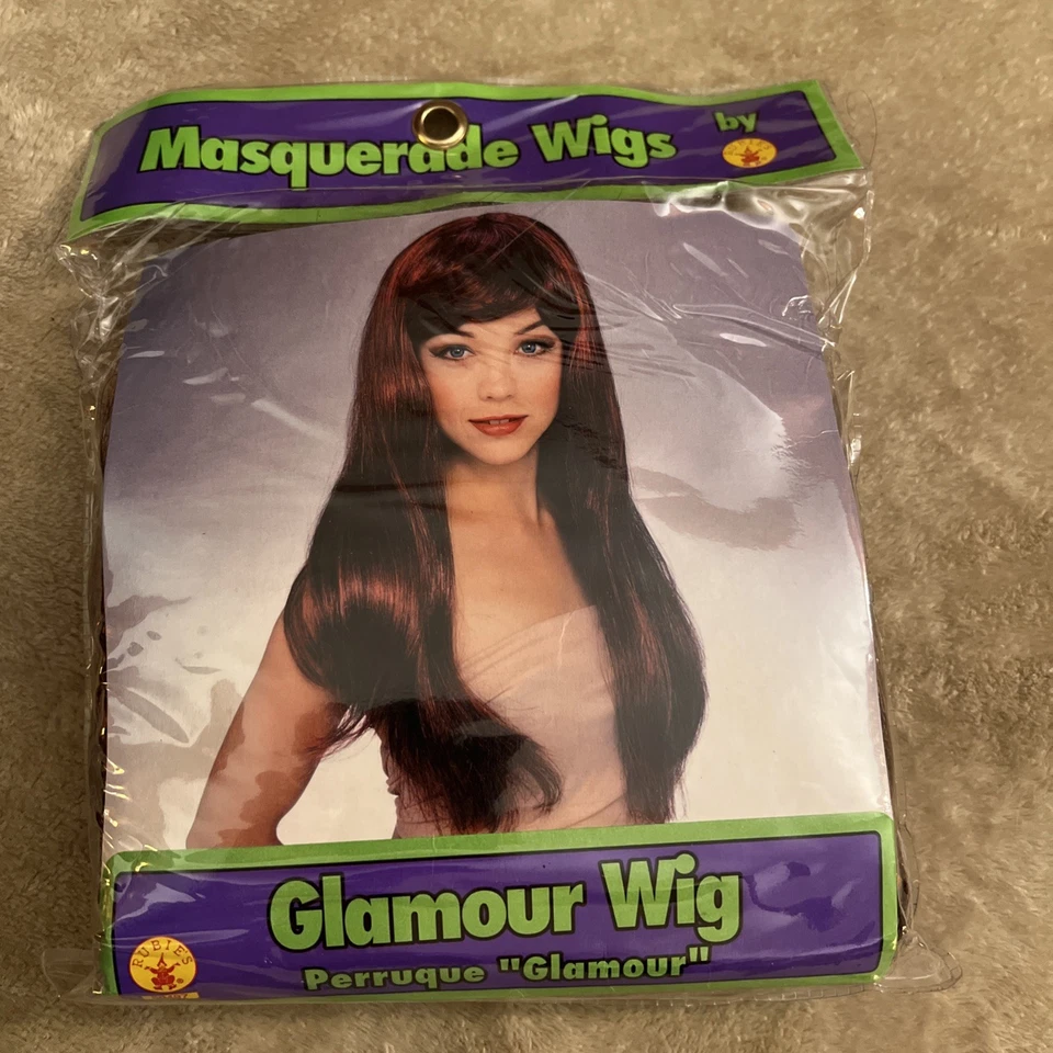 Peluca Glamour Rojo Destacados Golpes Halloween Disfraz Rubíes 50497 Nuevo Paquete Abierto Foto 1 de 4