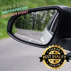 Drop a gear see you disappear Car Mirror sticker positive afirmation blessing - Picture 1 of 2