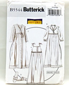 Butterick 5544 Making History Nightgown, Robe, Slippers - Misses' LG-XL - UNCUT - Picture 1 of 2