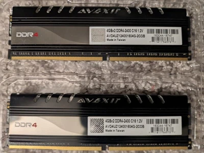 AVEXIR DDR4 RAM 4GBx2 DDR4-2400 C16 1.2V AVD4UZ124001604G-2COB - Tested - Image 1 of 4