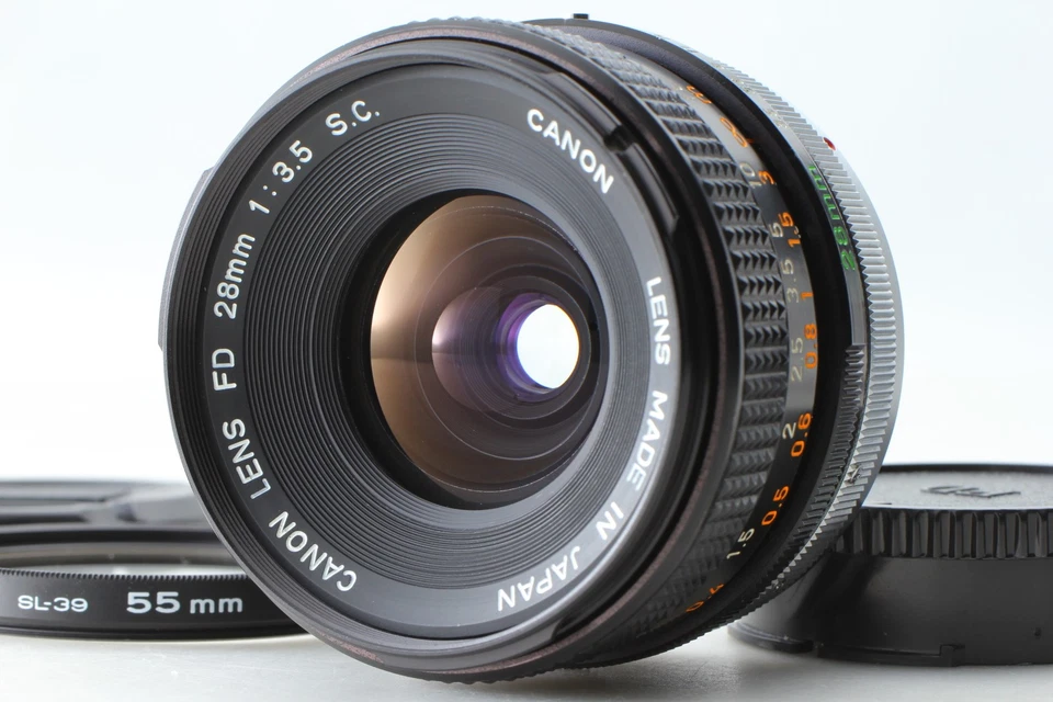 Probado [COMO NUEVO] Canon FD 28mm f3.5 S.C. Lente de montaje MF FD gran angular de JAPÓN Foto 1 de 4