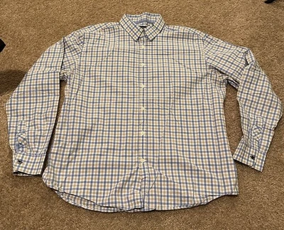 Camisa de vestir a cuadros amarilla, azul, blanca Jack Maverick para hombre talla XL Foto 1 de 4