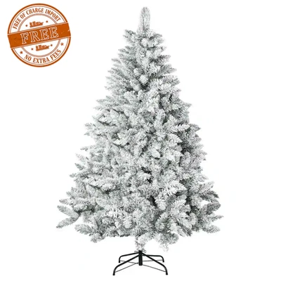 NUEVO Árbol de Navidad Artificial con Copos de Nieve con Base de Metal Estable - 7 Pies Foto 1 de 4
