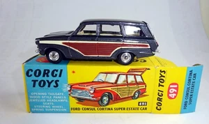 Corgi 491 Ford Consul Cortina Estate Car graphitgrau perfekt in Box - Picture 1 of 12