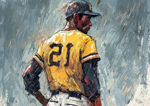 Roberto Clemente  Art  Card 1/1 PaintOholic Signed ONE OF A KIND - Picture 1 of 2