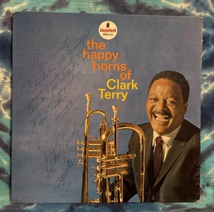 Clark Terry LP The Happy Horns Of Clark Terry AUTOGRAPHED White Label Promo WLP  - Picture 1 of 15