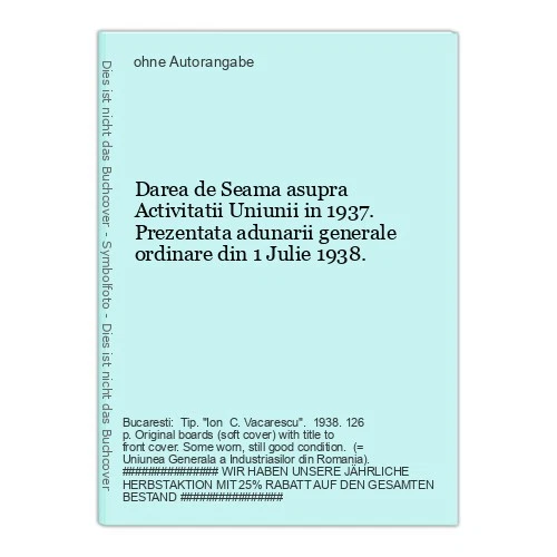 Report on the Activities of the Union in 1937 - Image 1 of 1