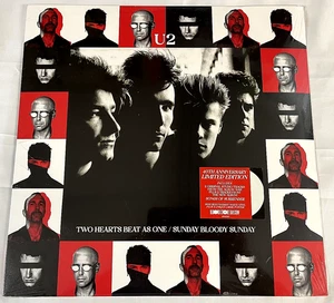 U2 -Two Hearts Beat As One / Sunday Blood Sunday RSD 2023 WHITE VINYL EP Sealed - Picture 1 of 5