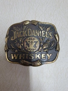 Hebilla de cinturón de whisky Jack Daniel's de bronce macizo vintage 1982 - Imagen 1 de 4