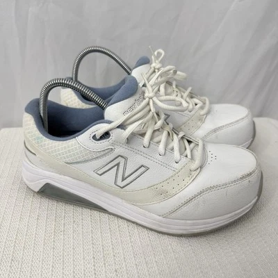 New Balance 928v3 Zapatos Mujer 9.5 2E EE Cuero Caminar Blanco Azul WW928WB3 Foto 1 de 4