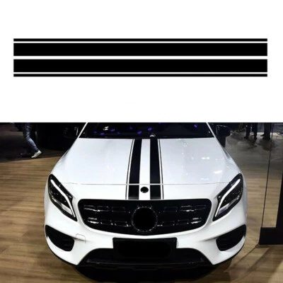 2Pcs Hood Decal Line Stripes Graphics Vinyl Stickers for Car Truck Bonnet Decor - Image 1 of 4