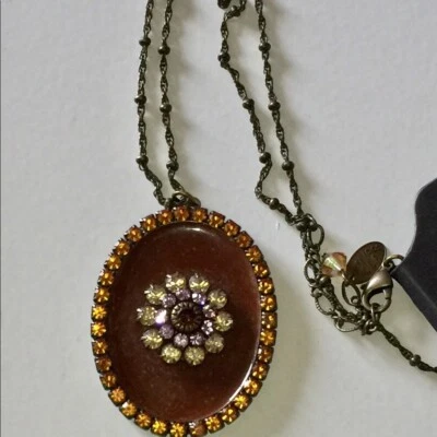 COLLAR CRISTAL COLGANTE LIZ PALACIOS 20” NUEVO CON ETIQUETAS Foto 1 de 4