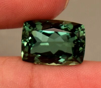 Natural Mozambique Green Tourmaline 8.35 Ct Cushion Cut Loose Gemstone TREATED - Image 1 of 4