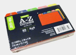 Stift + Zahnrad 25er Set Poly 3 x 5 Karteikartenteiler A-Z Führungen Mehrfarbig Neu - Bild 1 von 4
