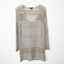 H&M Long Mixed Knit Lightweight Taupe Sweater Tunic S