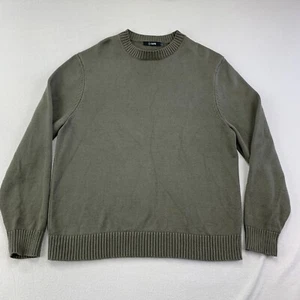 CUTS Clothing Sweatshirt Mens Large Olive Green Knit Crewneck Pullover Cotton - Picture 1 of 9