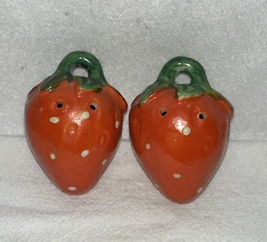 Erdbeere Salz & Pfefferstreuer Set Vintage Japan - Bild 1 von 4