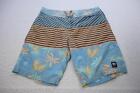 Rusty Board Shorts Floral Performance Athletic Water Mens Size 36