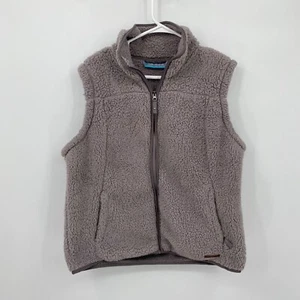Free Country gilet smanicato sherpa tasche full zip grigio tinta unita taglia XL donna - Foto 1 di 10
