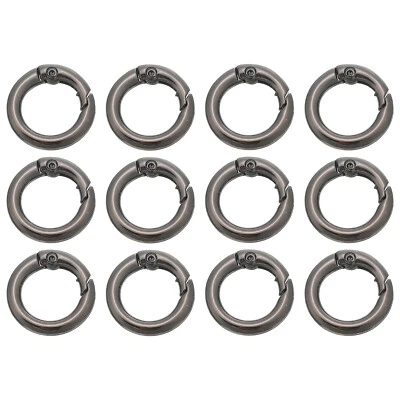 UXCELL 20mm Feder O Ring Rund Karabinerhaken 12Stk Kreis Auslöser Schlüsselanhänger #1