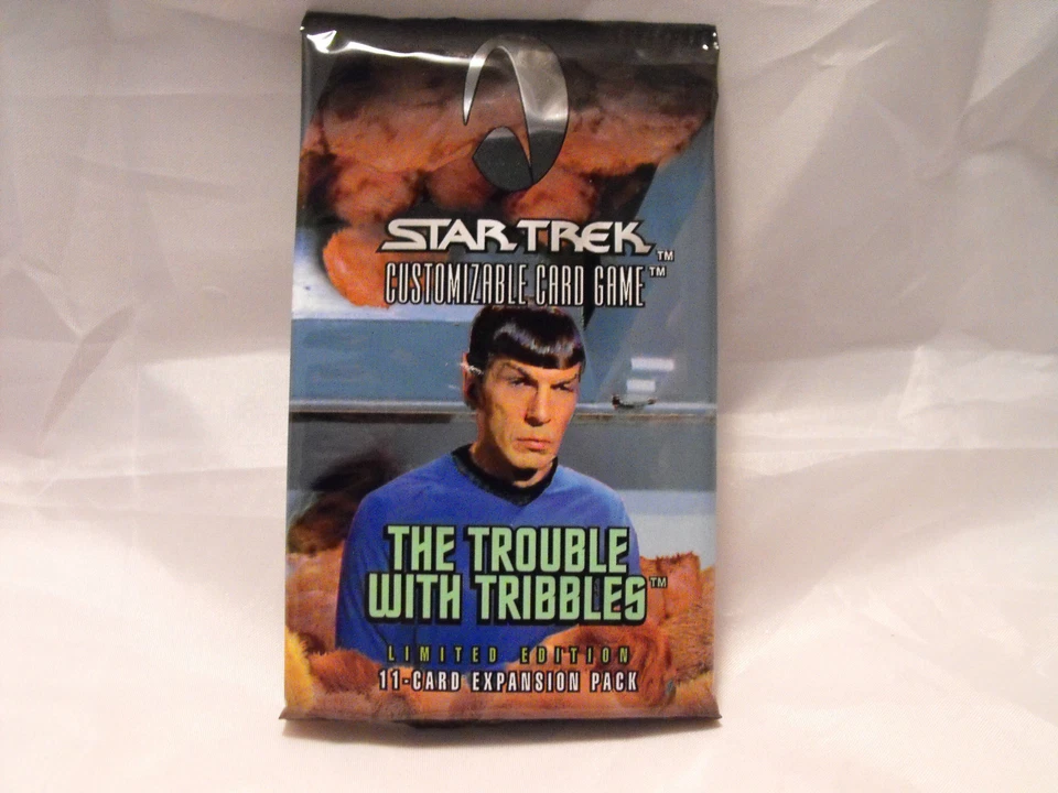 DECIPHER STAR TREK CCG TROUBLE WITH TRIBBLES FACTORY SEALED BOOSTER PACK OF 11 CARDS