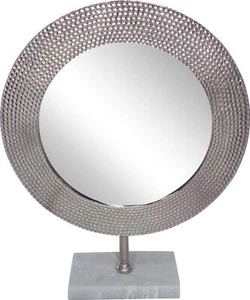 Glam Silver Table Mirror with Marble Base by Sagebrook Home - Picture 1 of 1