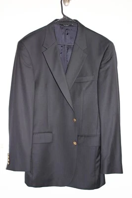 BLACK JOS. A. BANK GOLD 100% WOOL METAL BUTTON BLAZER JACKET sz 44L sport coat - Image 1 of 4